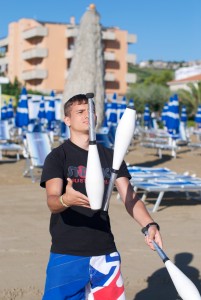 Juggling on the beach